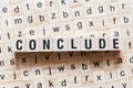 Conclude word concept on cubes Royalty Free Stock Photo