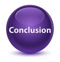 Conclusion glassy purple round button Royalty Free Stock Photo