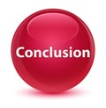 Conclusion glassy pink round button