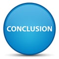 Conclusion special cyan blue round button