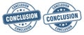 Conclusion stamp. conclusion label. round grunge sign