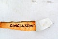 Conclusion title on old paper Royalty Free Stock Photo