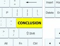 Conclusion yellow keyboard button Royalty Free Stock Photo