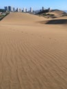 CONCON, CHILE, 18 DECEMBER 2016: view to sand dune, trail of hum