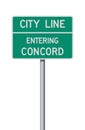 Concord Entering city sign