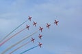 The Concord formation by the Red Arrows Royalty Free Stock Photo