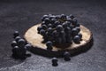 Concord Grapes on Wood Serving tray