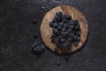 Concord Grapes on Wood Serving tray