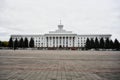 Concord Square with Regional Administration building in Nalchik city on a cloudy day