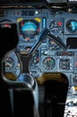 Concorde cockpit and Instrument panel of the British Airways Concorde supersonic jet at Intrepid Sea, Air and Space Museum. Royalty Free Stock Photo