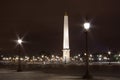 Concorde Obelisc by night Royalty Free Stock Photo
