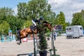 Concours hippique horseback jumping Royalty Free Stock Photo