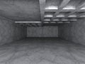 Concrete abstract architecture background. Dark empty urban room