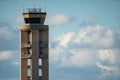 Concrete airport tower 500mm lens shot Royalty Free Stock Photo