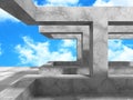 Concrete architecture background. Abstract Building modern design. Cloudy sky Royalty Free Stock Photo