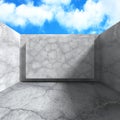 Concrete architecture background. Abstract Building modern design. Cloudy sky Royalty Free Stock Photo