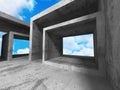 Concrete architecture background. Abstract Building modern design. Cloudy sky Royalty Free Stock Photo