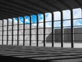 Concrete architecture background. Abstract empty room with sky Royalty Free Stock Photo