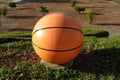 Concrete basketball for public sports park landscaping.