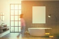 Concrete bathroom, poster toned Royalty Free Stock Photo