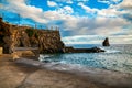 Concrete beach near complex Lido in Funchal