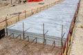 Concrete bed for tracklaying Royalty Free Stock Photo