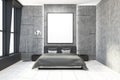 Concrete bedroom interior, poster Royalty Free Stock Photo