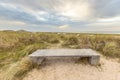 Concrete Bench looking out over Coastal Dunes