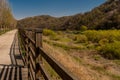 Bicycle trail in wilderness river valley