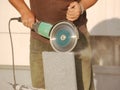 Concrete block cutting