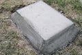 concrete block embeded on a ground