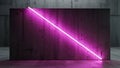 Concrete block illuminated by a vibrant pink neon light diagonal line Royalty Free Stock Photo