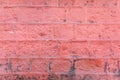 Concrete block wall painted red color of background and texture Royalty Free Stock Photo