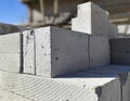 Concrete blocks on construction site. Royalty Free Stock Photo