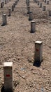 Concrete blocks on industrial construction Royalty Free Stock Photo