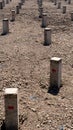 Concrete blocks on industrial construction Royalty Free Stock Photo