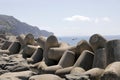 Concrete breakwater on the coast near Funchal, Madeira