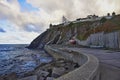 concrete breakwaters in front of the embankment. On the Way of St. James