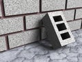 Concrete brick construction block with wall