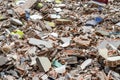 Concrete and brick rubble debris on construction site Royalty Free Stock Photo