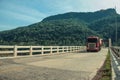 Concrete bridge on the Antas River with truck