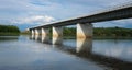 Concrete bridge crossing the Kamchatka river