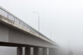 The bridge in the fog early morning in Vilnius, Lithuania