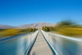 Concrete bridge motion blur in autumn season Royalty Free Stock Photo