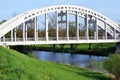 Concrete bridge with Olse river in Karvina city Royalty Free Stock Photo