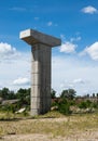 Concrete bridge pier in the bridge construction site Royalty Free Stock Photo