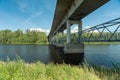 Concrete bridge with underneath walking path