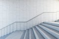 Concrete bright stairs with empty place on the wall. Road to success and challenge concept, 3d rendering Royalty Free Stock Photo