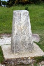 A concrete British Ordnance Survey triangulation point, or Trig Point