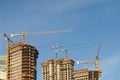Concrete Building Construction with Cranes Royalty Free Stock Photo